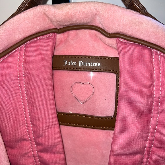 Vintage Rare Pink Juicy Couture Backpack Velour Purse Shoulder Bag y2k preloved - Picture 9 of 15